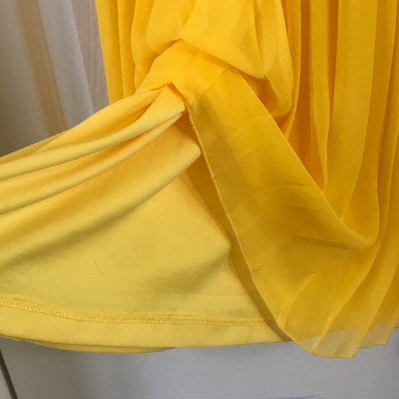Used Pleated Sheath Dress Yellow - Picture 6 of 8